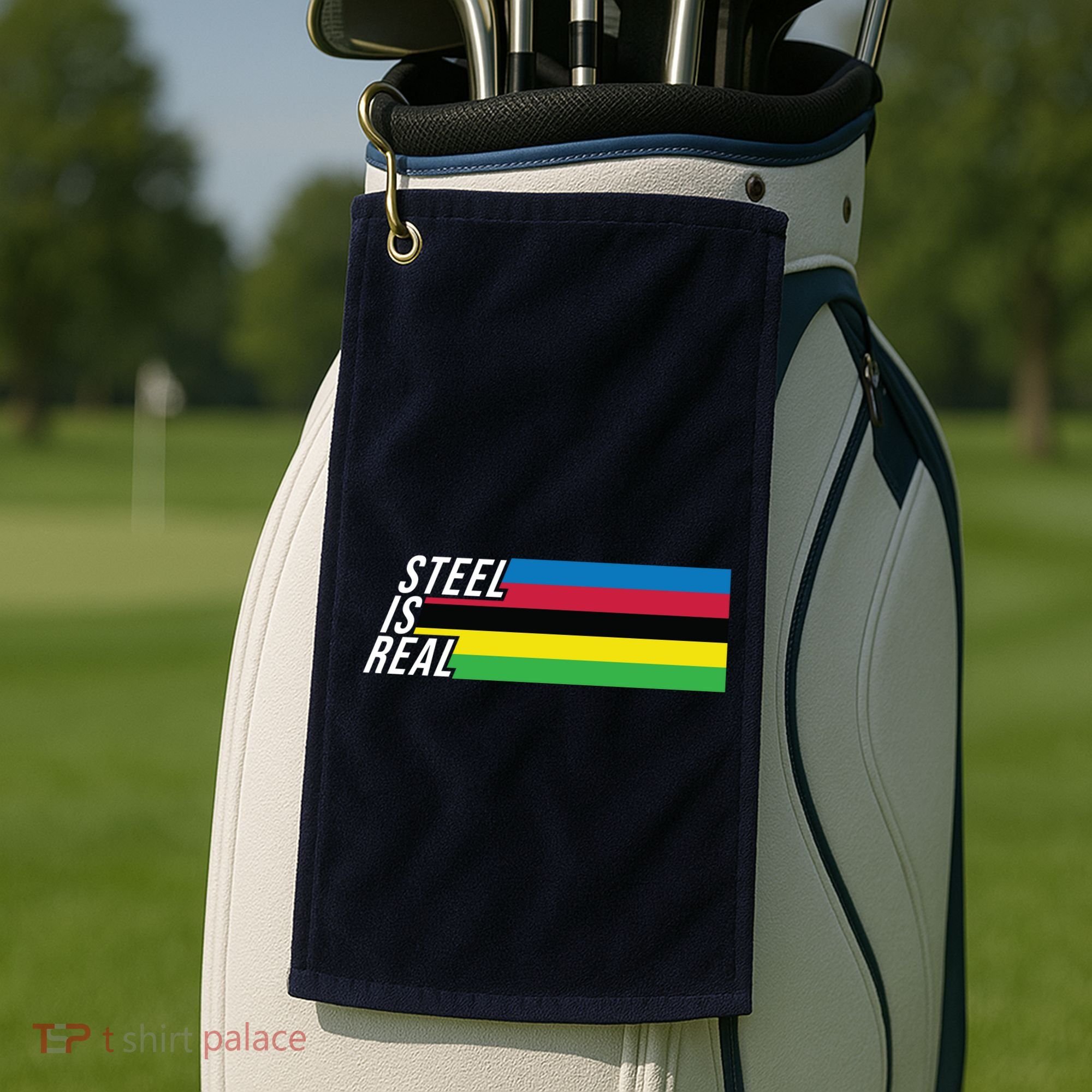 Steel Is Real Bike Golf Towel