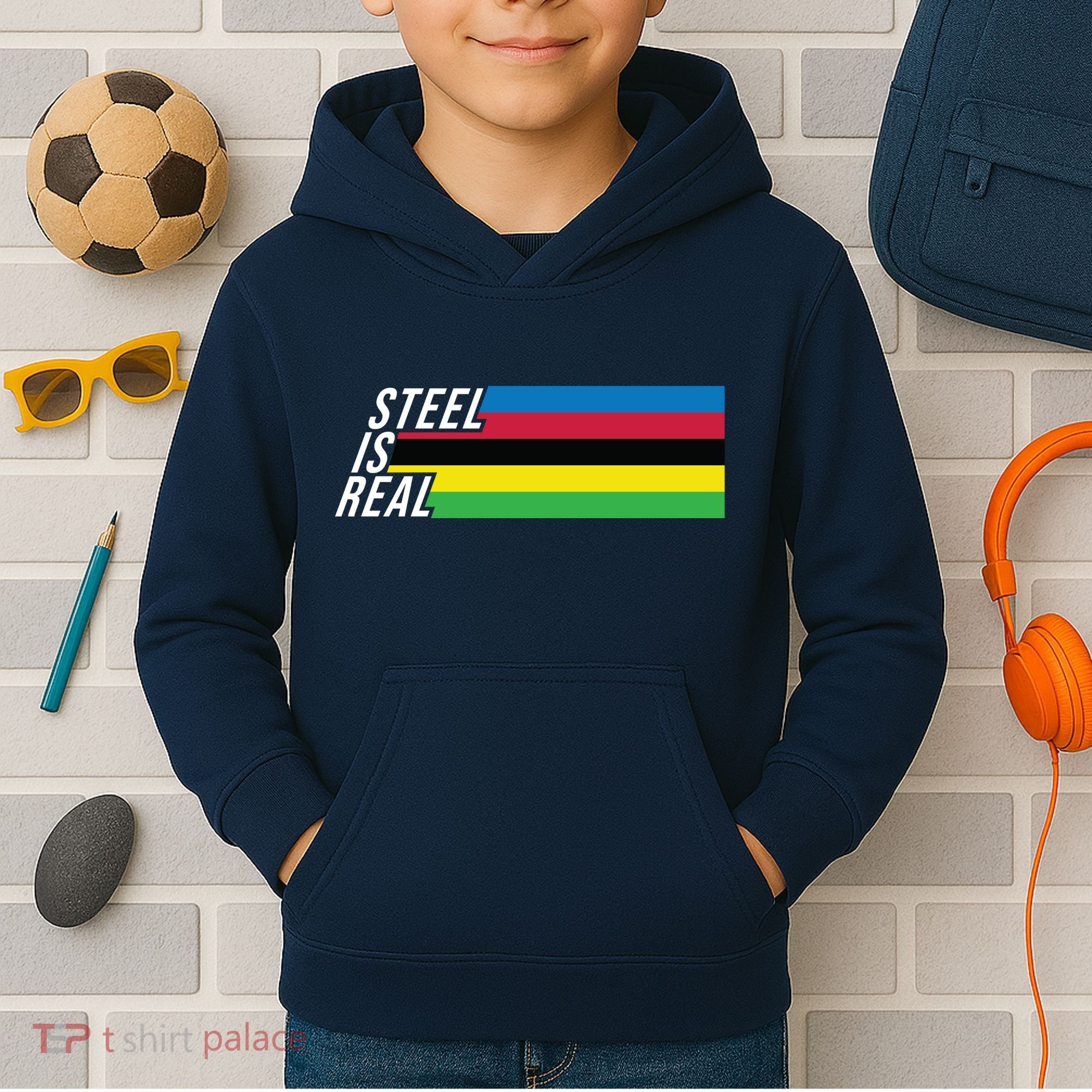 Steel Is Real Bike Kids Hoodie