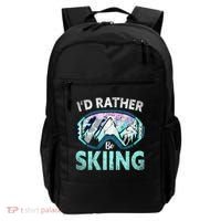 Skier Id Rather Be Skiing Mountains Ski Goggles Winter Ski Gift Backpack thumb 0