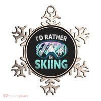 Skier Id Rather Be Skiing Mountains Ski Goggles Winter Ski Gift Ornament thumb 0