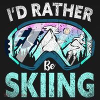 Skier Id Rather Be Skiing Mountains Ski Goggles Winter Ski Gift Ornament thumb 1