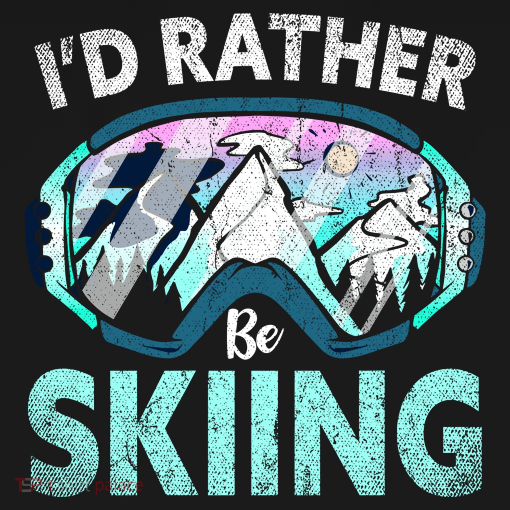 Skier Id Rather Be Skiing Mountains Ski Goggles Winter Ski Gift Ornament