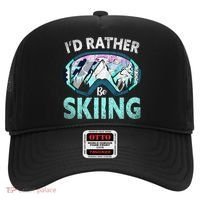 Skier Id Rather Be Skiing Mountains Ski Goggles Winter Ski Gift Hat thumb 0