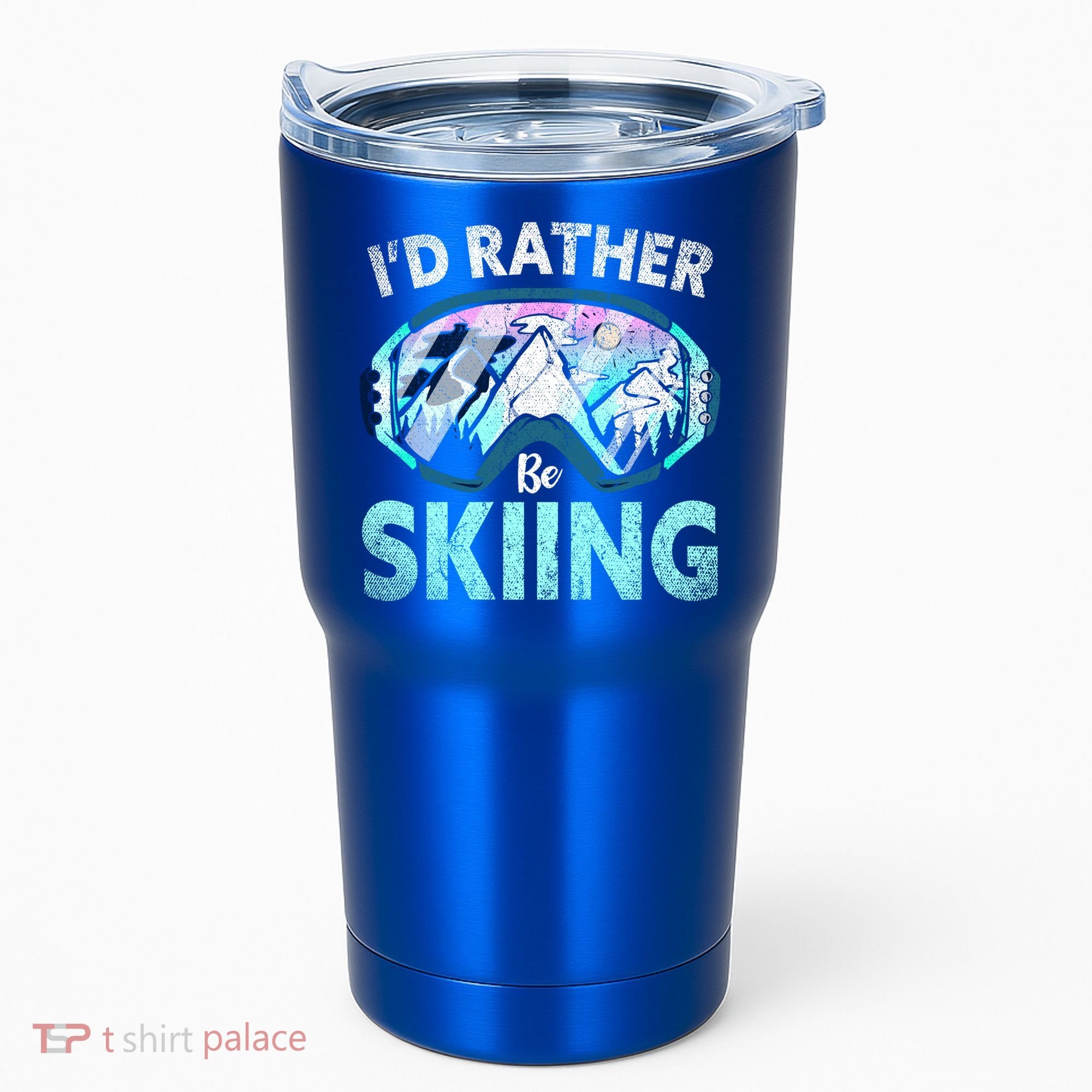 Skier Id Rather Be Skiing Mountains Ski Goggles Winter Ski Gift Tumbler