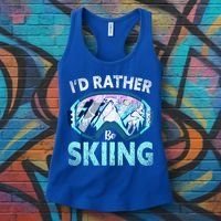Skier Id Rather Be Skiing Mountains Ski Goggles Winter Ski Gift Women's Tank Top thumb 3