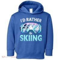 Skier Id Rather Be Skiing Mountains Ski Goggles Winter Ski Gift Toddler Hoodie thumb 0