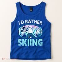 Skier Id Rather Be Skiing Mountains Ski Goggles Winter Ski Gift Tank Top thumb 2