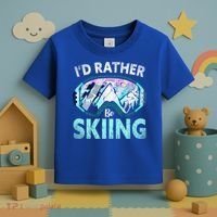 Skier Id Rather Be Skiing Mountains Ski Goggles Winter Ski Gift Toddler T-Shirt thumb 3