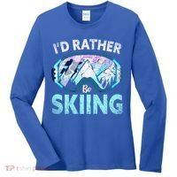 Skier Id Rather Be Skiing Mountains Ski Goggles Winter Ski Gift Women's Long Sleeve Shirt thumb 0