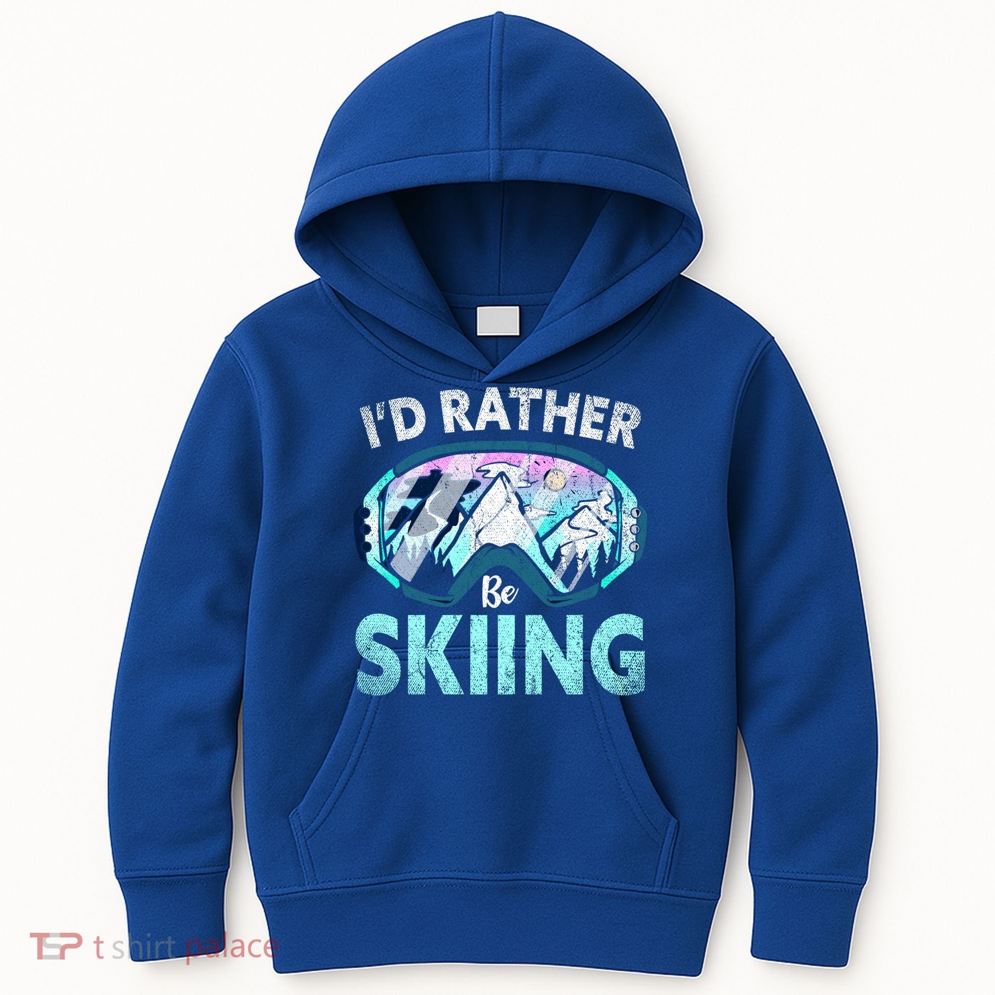 Skier Id Rather Be Skiing Mountains Ski Goggles Winter Ski Gift Kids Hoodie