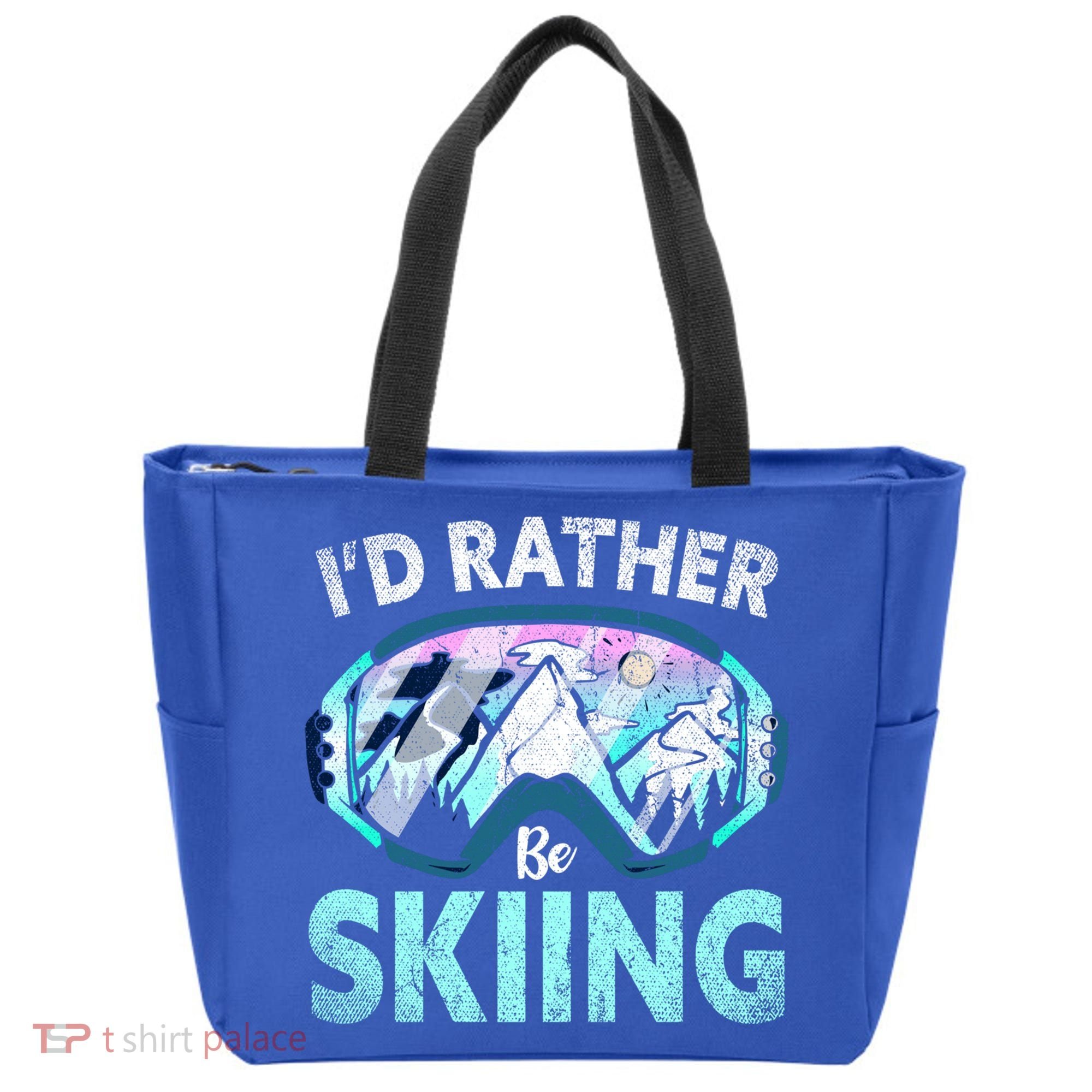 Skier Id Rather Be Skiing Mountains Ski Goggles Winter Ski Gift Tote Bag