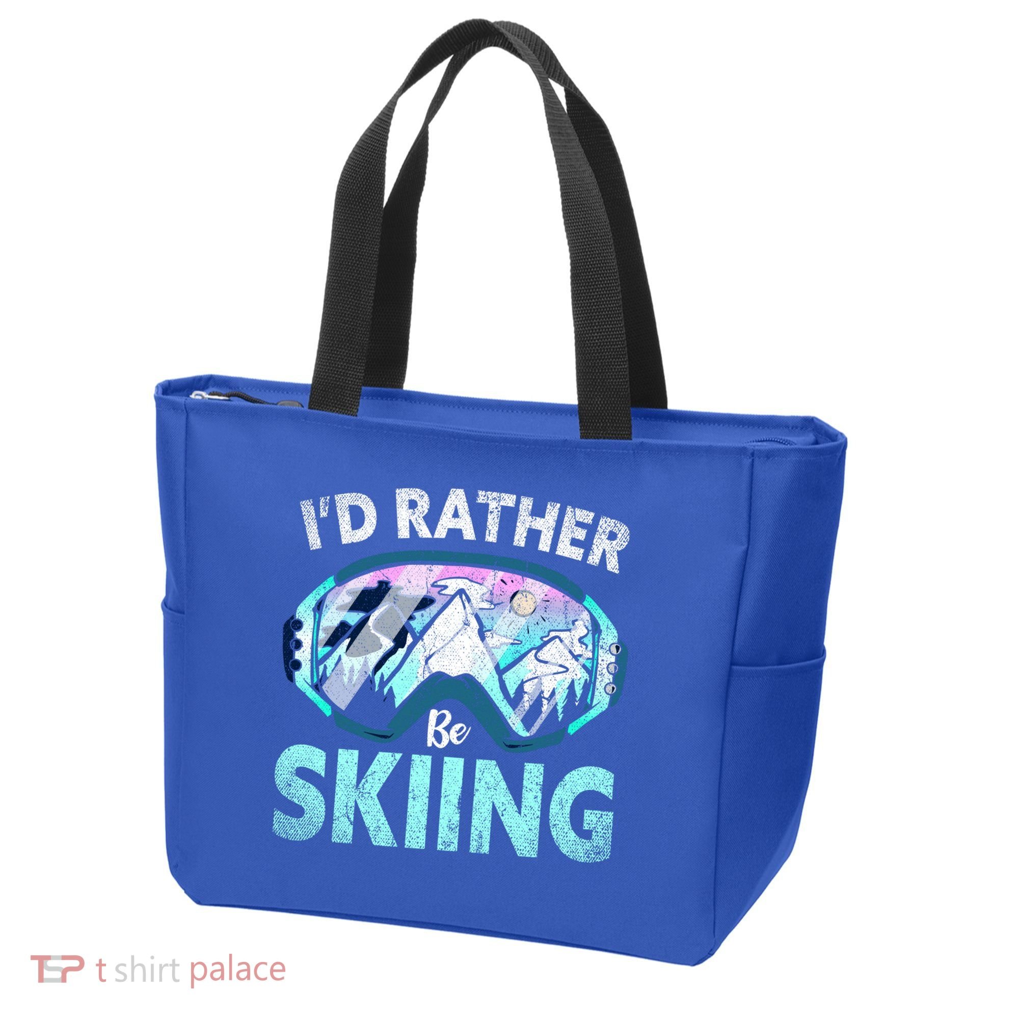 Skier Id Rather Be Skiing Mountains Ski Goggles Winter Ski Gift Tote Bag