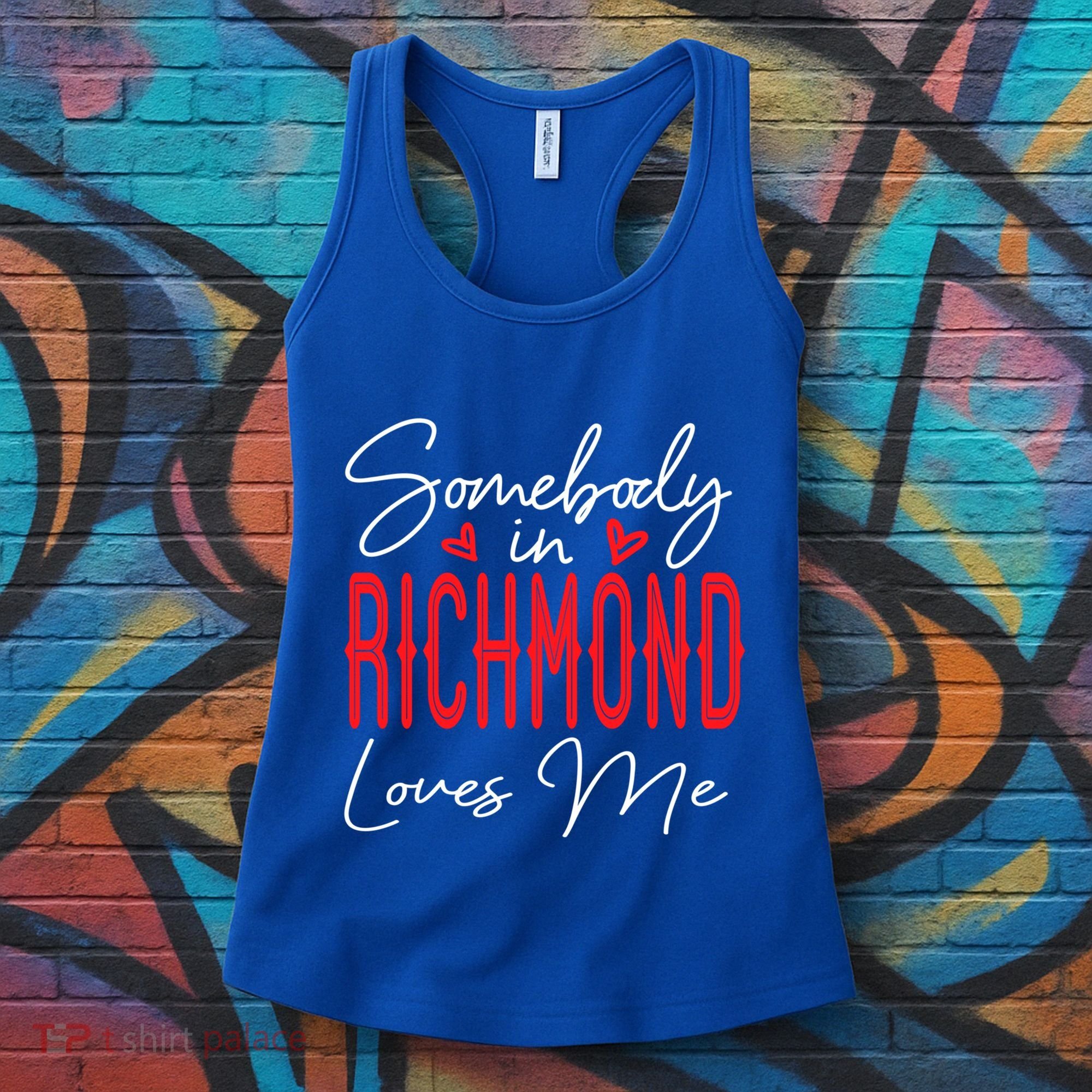 Somebody In Richmond Loves Me Virginia Relationship Matching Cute Gift Women's Tank Top