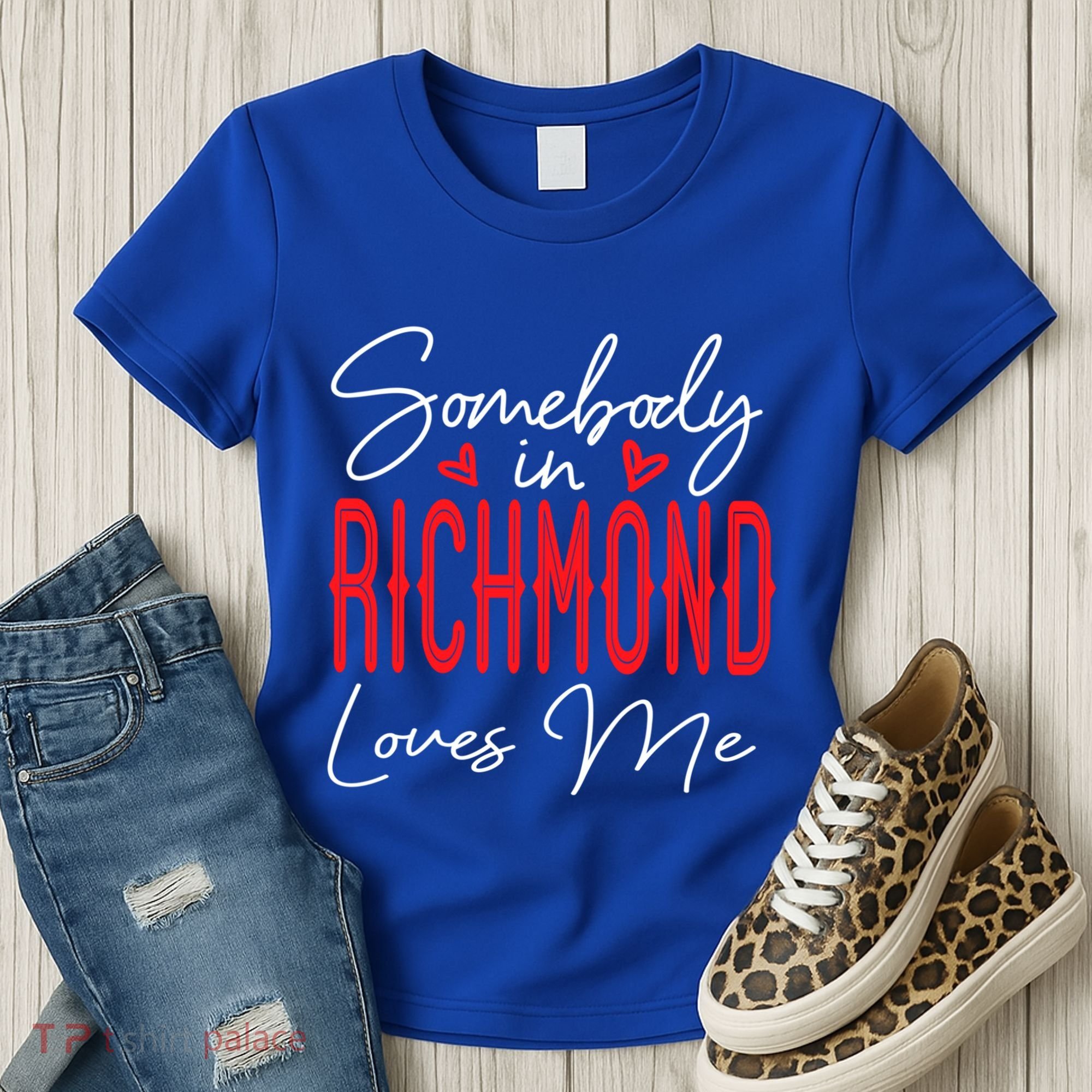 Somebody In Richmond Loves Me Virginia Relationship Matching Cute Gift Women's T-Shirt