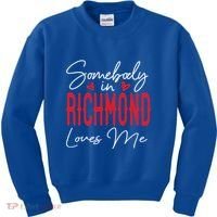Somebody In Richmond Loves Me Virginia Relationship Matching Cute Gift Kids Sweatshirt thumb 0