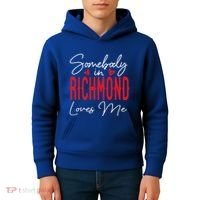 Somebody In Richmond Loves Me Virginia Relationship Matching Cute Gift Kids Hoodie thumb 4