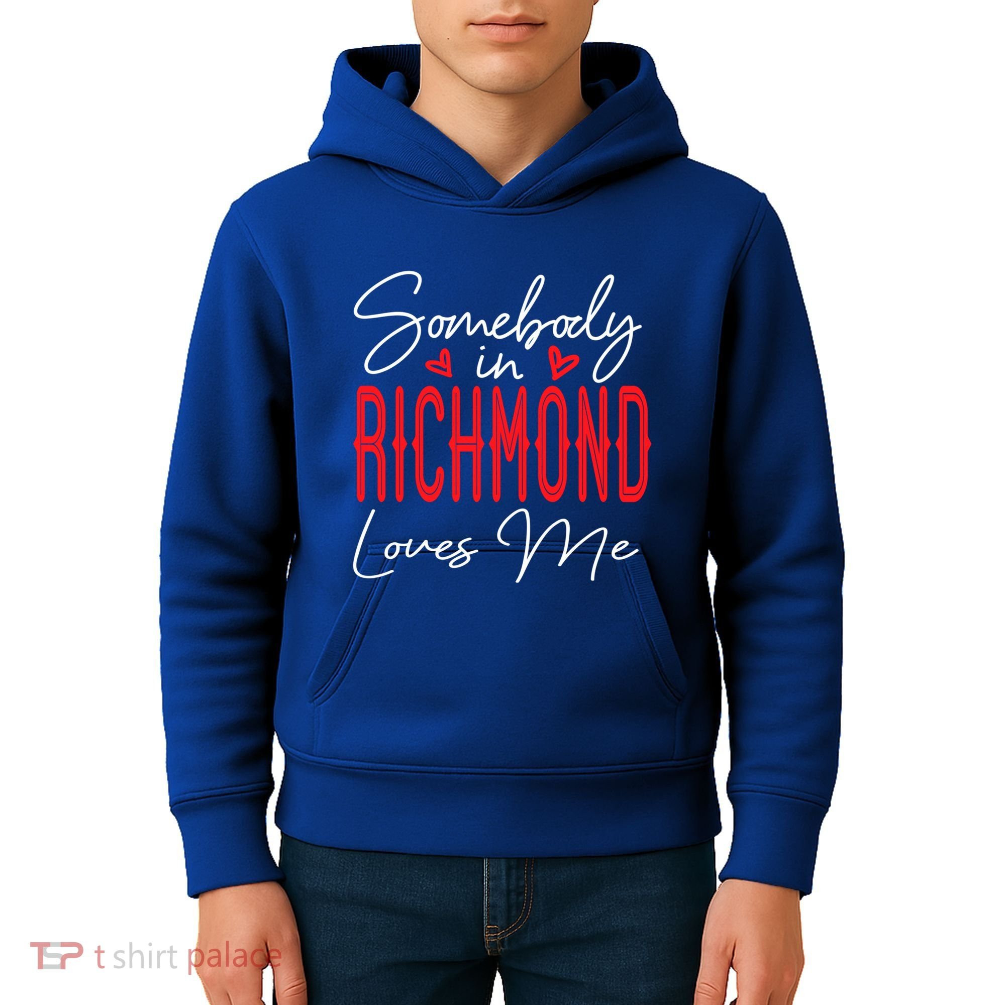 Somebody In Richmond Loves Me Virginia Relationship Matching Cute Gift Kids Hoodie