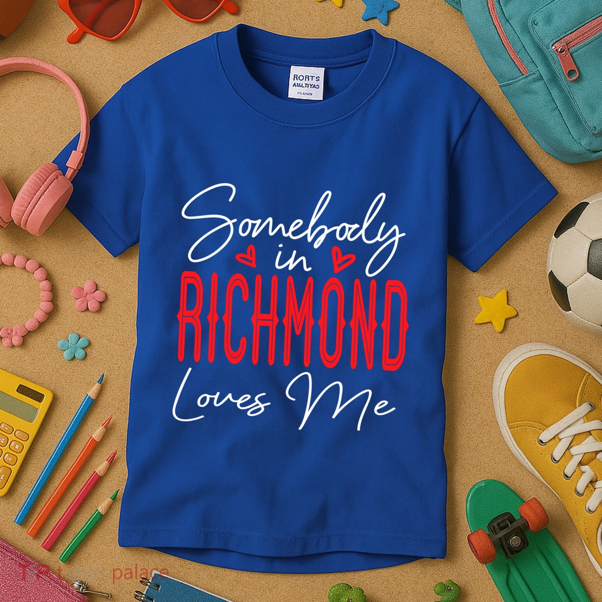 Somebody In Richmond Loves Me Virginia Relationship Matching Cute Gift Kids T-Shirt