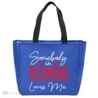 Somebody In Richmond Loves Me Virginia Relationship Matching Cute Gift Tote Bag thumb 0