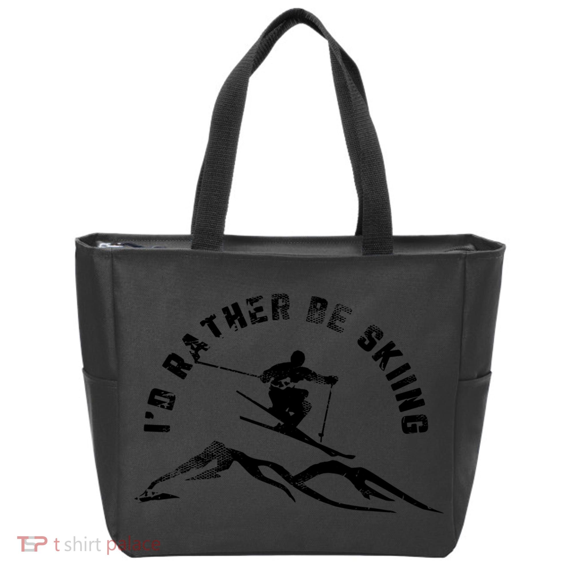 Skier I'd Rather Be Skiing Ski T Tote Bag