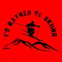 Skier I'd Rather Be Skiing Ski T Santa Hat thumb 1