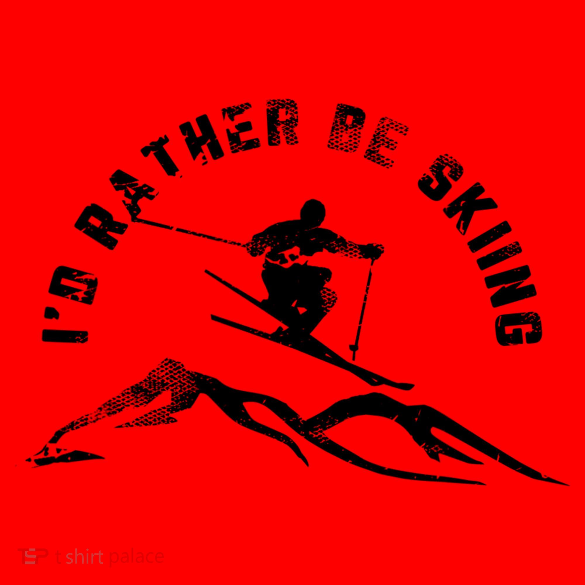 Skier I'd Rather Be Skiing Ski T Santa Hat