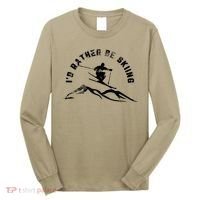 Skier I'd Rather Be Skiing Ski T Long Sleeve Shirt thumb 0