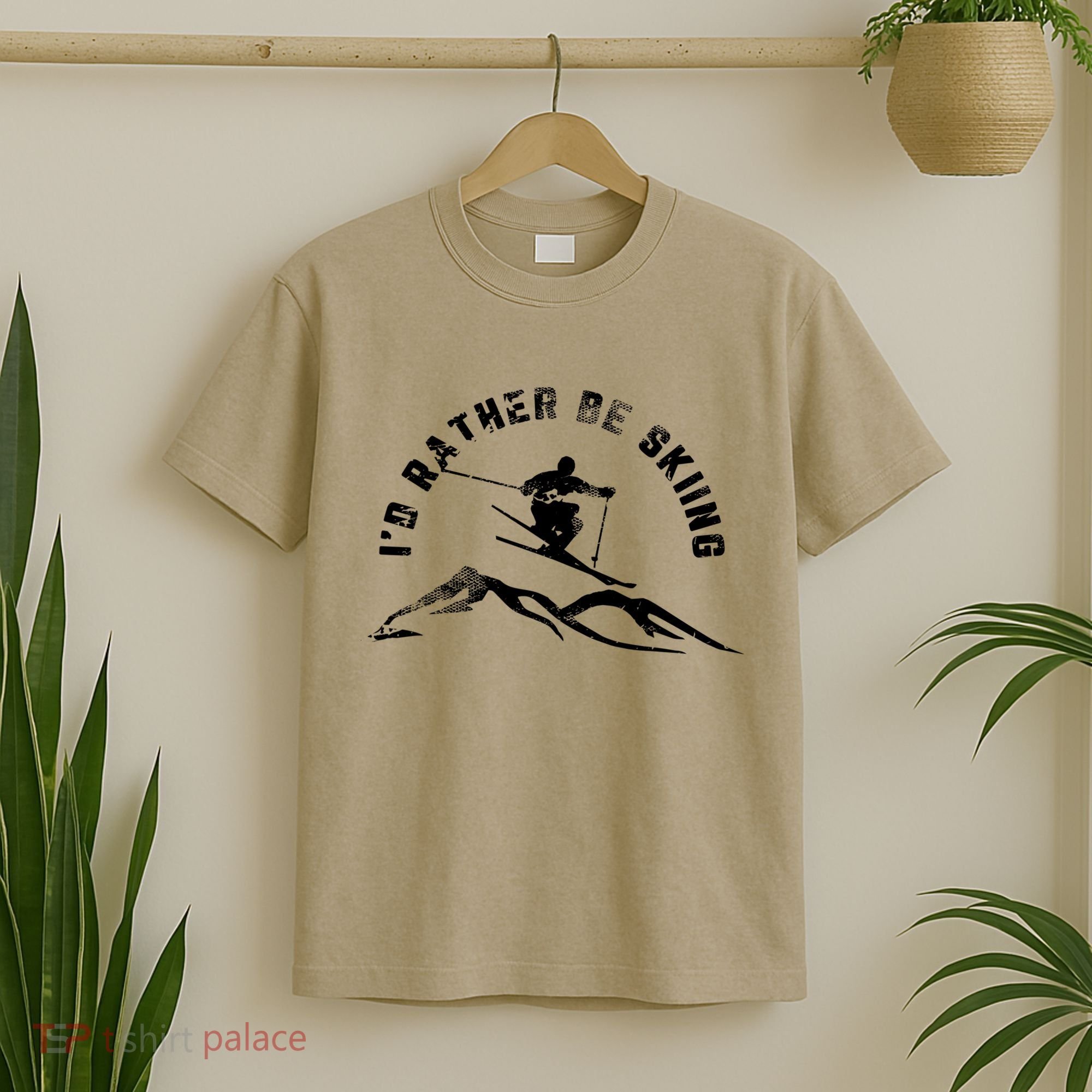 Skier I'd Rather Be Skiing Ski T T-Shirt