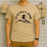 Skier I'd Rather Be Skiing Ski T T-Shirt thumb 6