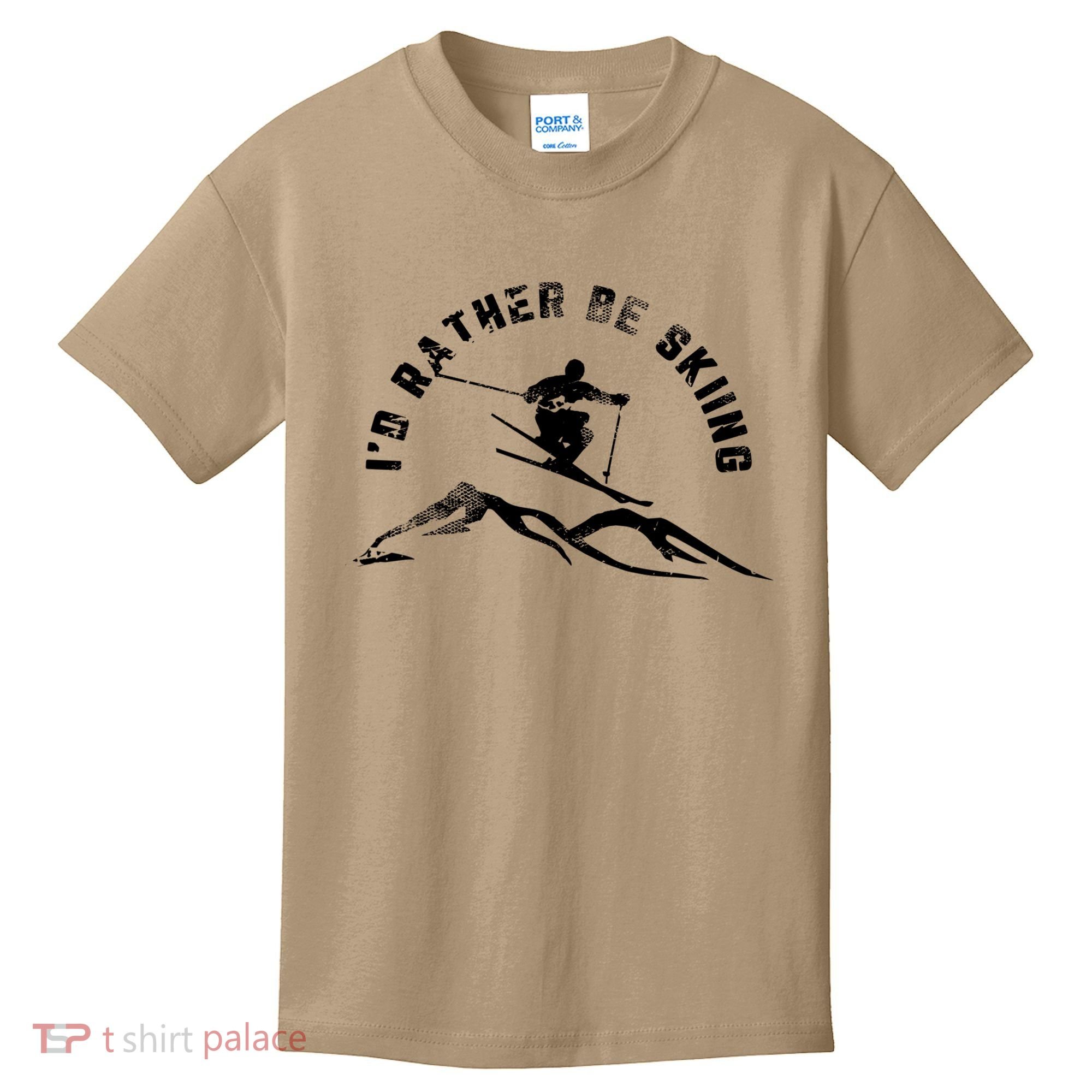 Skier I'd Rather Be Skiing Ski T Kids T-Shirt