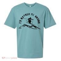 Skier I'd Rather Be Skiing Ski T Sueded Cloud Jersey T-Shirt thumb 0