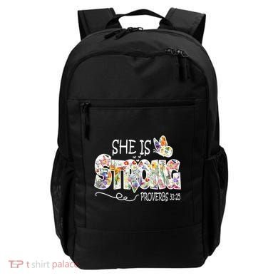 She Is Strong Proverbs 31:25 Bible Verse Backpack