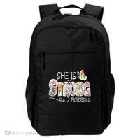 She Is Strong Proverbs 31:25 Bible Verse Backpack thumb 0