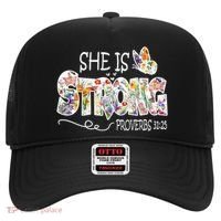 She Is Strong Proverbs 31:25 Bible Verse Hat thumb 0