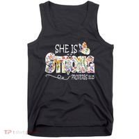 She Is Strong Proverbs 31:25 Bible Verse Tank Top thumb 0