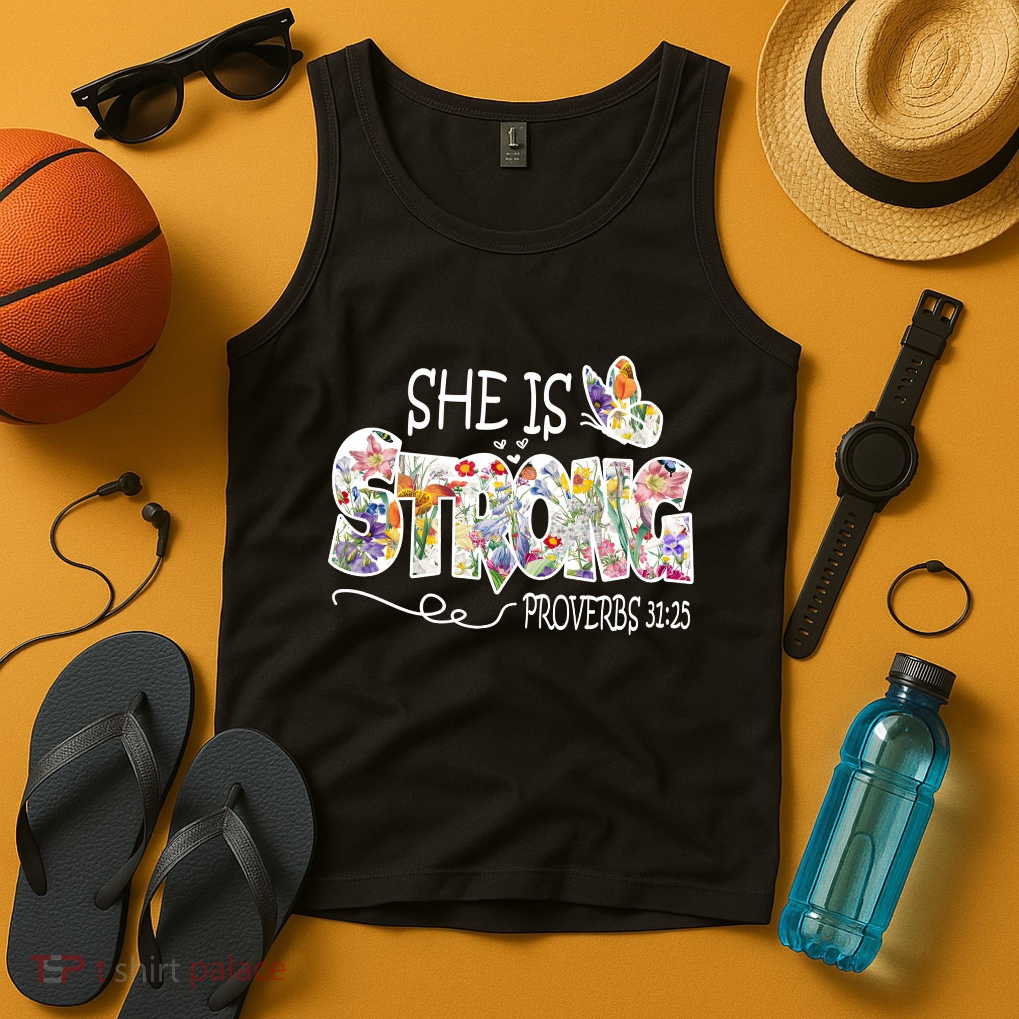 She Is Strong Proverbs 31:25 Bible Verse Tank Top