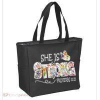 She Is Strong Proverbs 31:25 Bible Verse Tote Bag thumb 2