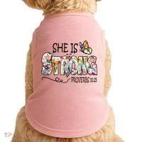 She Is Strong Proverbs 31:25 Bible Verse Doggie Tank thumb 0