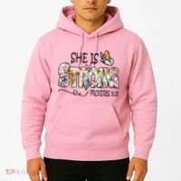 She Is Strong Proverbs 31:25 Bible Verse Hoodie thumb 2