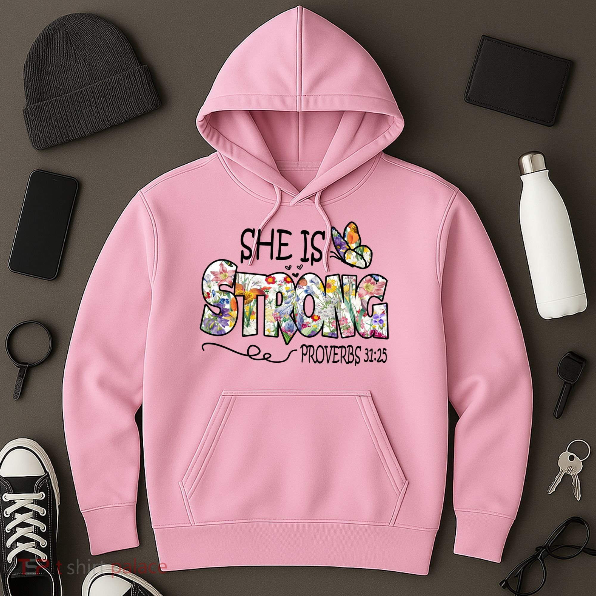 She Is Strong Proverbs 31:25 Bible Verse Hoodie