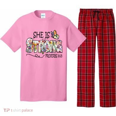 She Is Strong Proverbs 31:25 Bible Verse Pajama Set