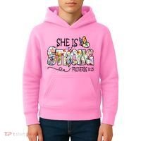She Is Strong Proverbs 31:25 Bible Verse Kids Hoodie thumb 4