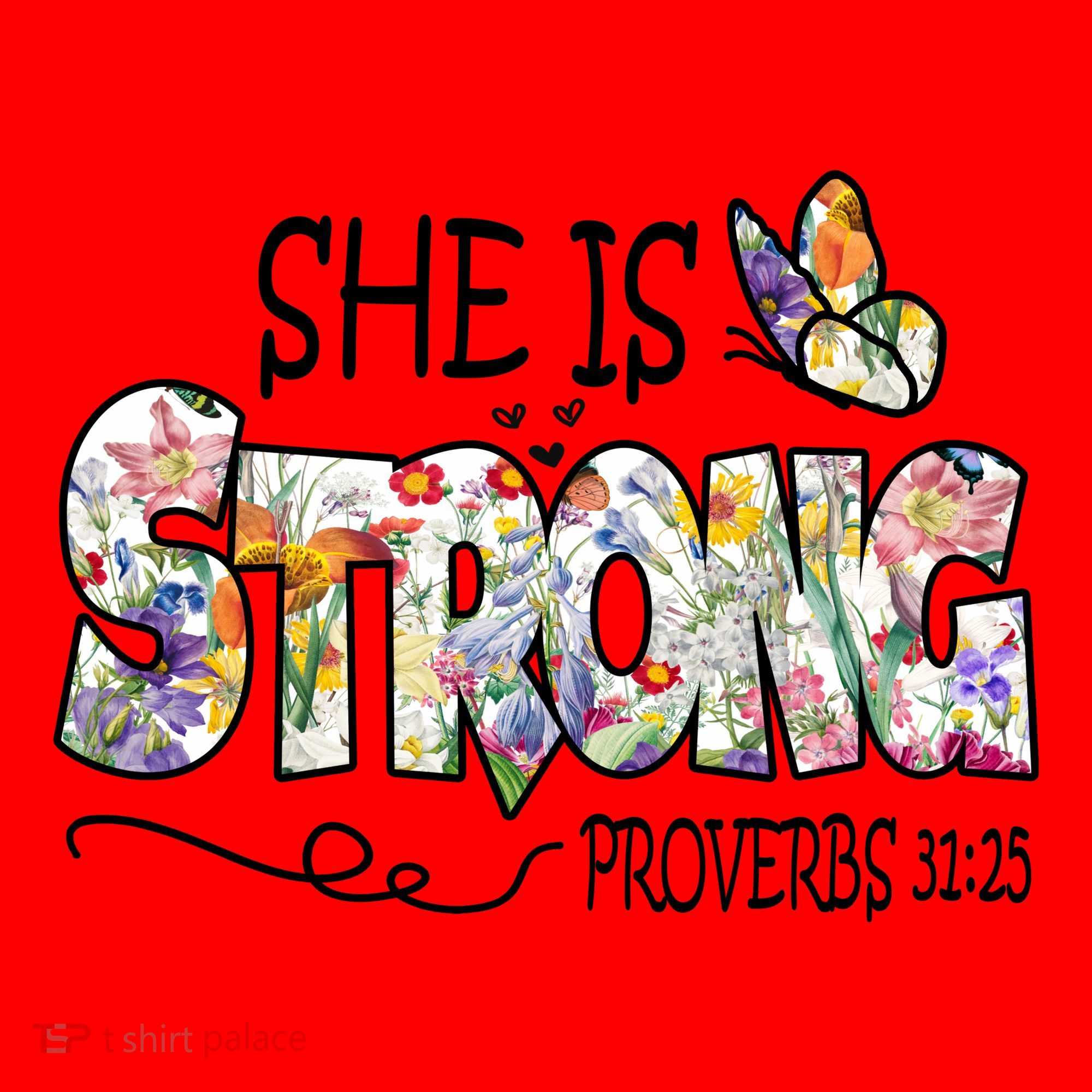 She Is Strong Proverbs 31:25 Bible Verse Santa Hat