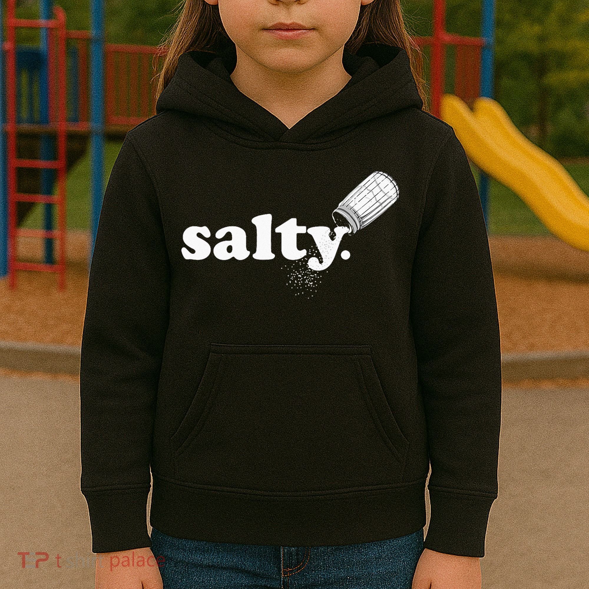 Salty Ironic Sarcastic Cool Funny Gamer Chef Trendy Kids Hoodie