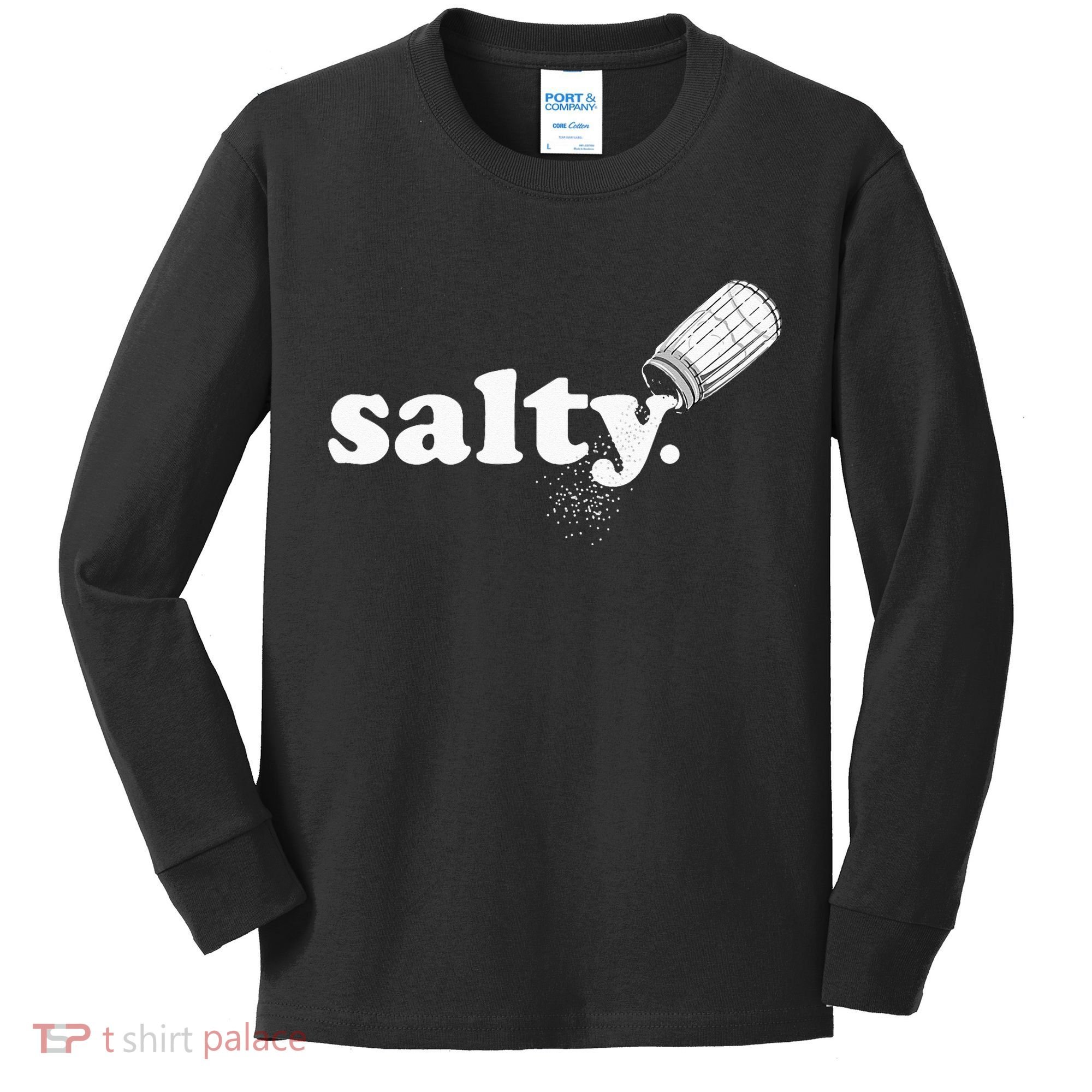 Salty Ironic Sarcastic Cool Funny Gamer Chef Trendy Kids Long Sleeve Shirt