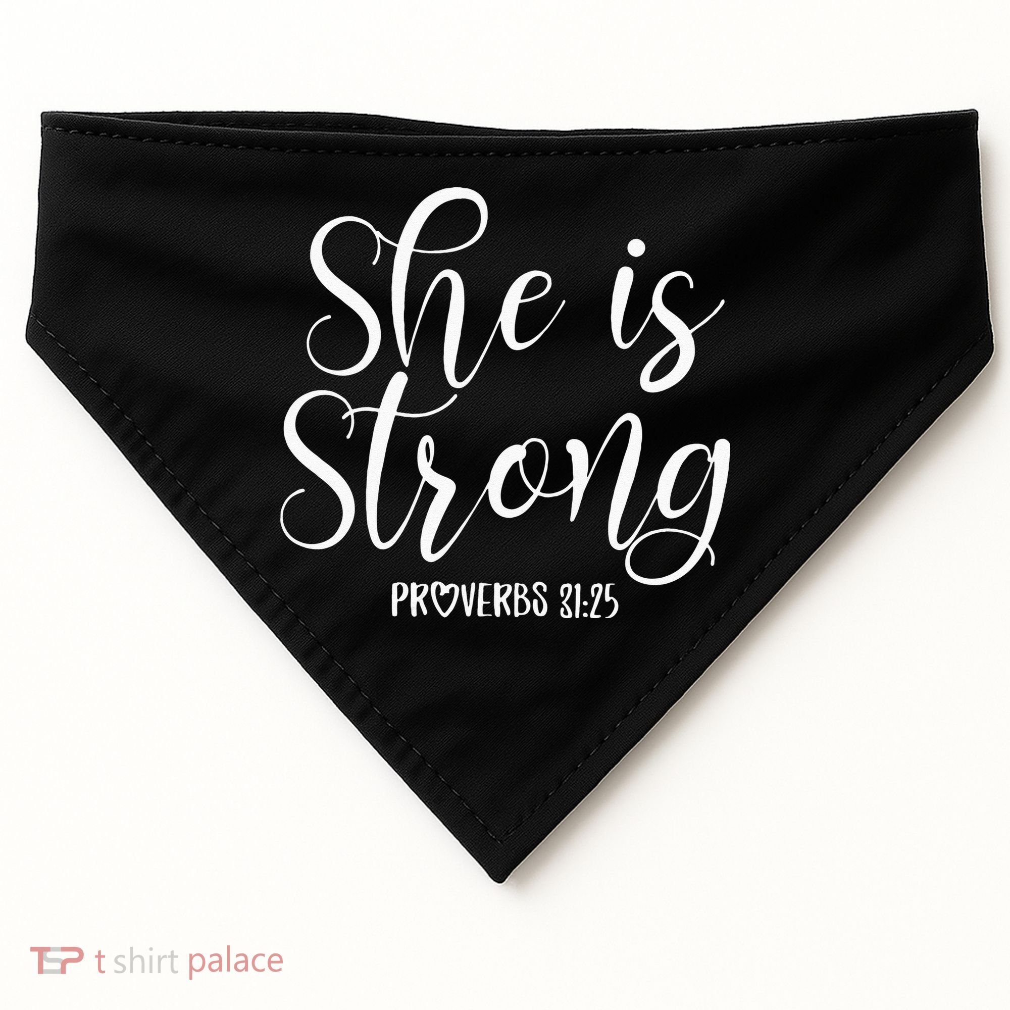 She Is Strong Proverbs 31 25 Gifts Christian Scripture USA-Made Doggie Bandana