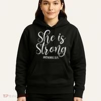She Is Strong Proverbs 31 25 Gifts Christian Scripture Hoodie thumb 5