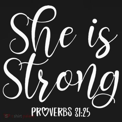 She Is Strong Proverbs 31 25 Gifts Christian Scripture V-Neck T-Shirt
