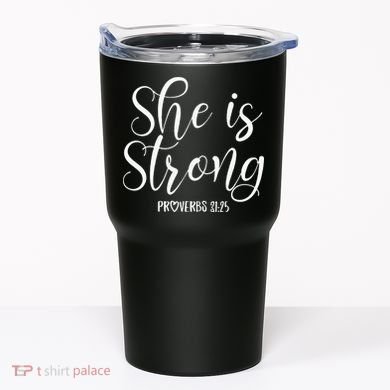 She Is Strong Proverbs 31 25 Gifts Christian Scripture Tumbler