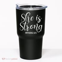 She Is Strong Proverbs 31 25 Gifts Christian Scripture Tumbler thumb 0
